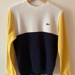 Lacoste Color Block Sweatshirt Blue Navy - White - Yellow size Small